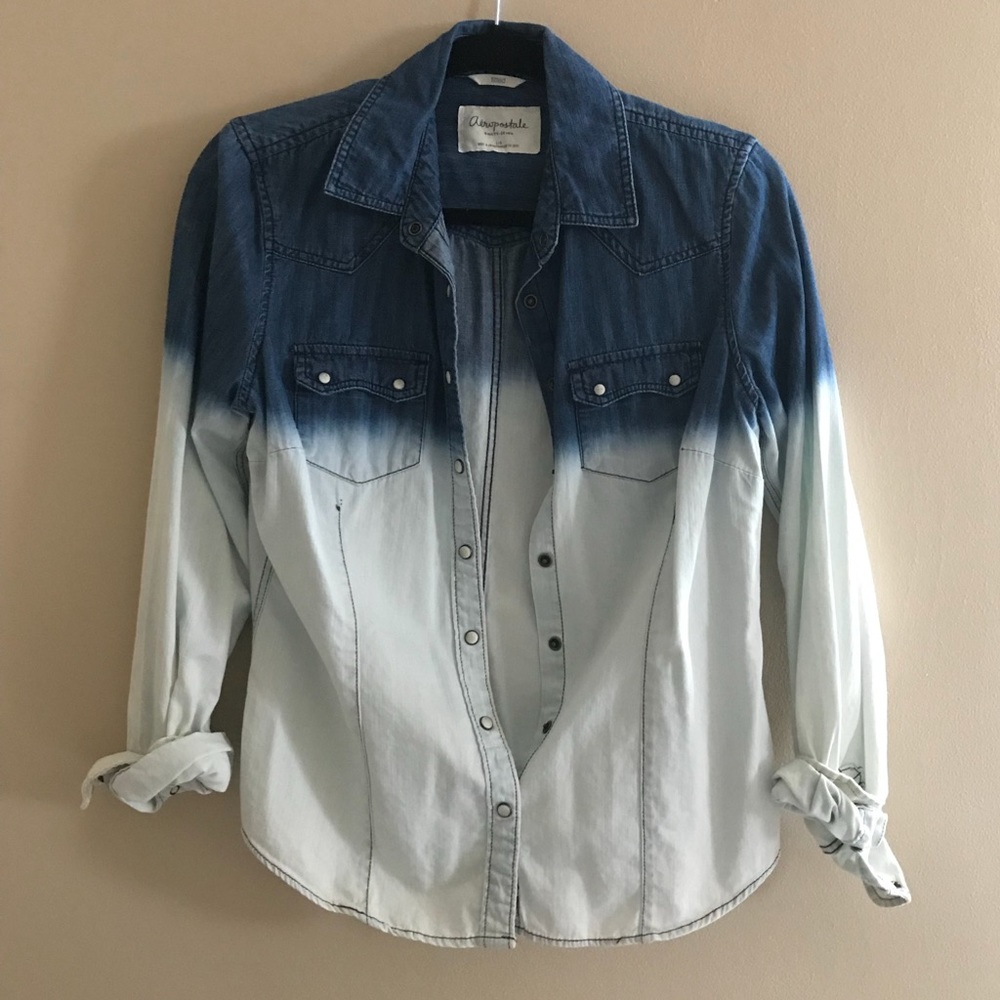 Dip Dye Chambray Button Up